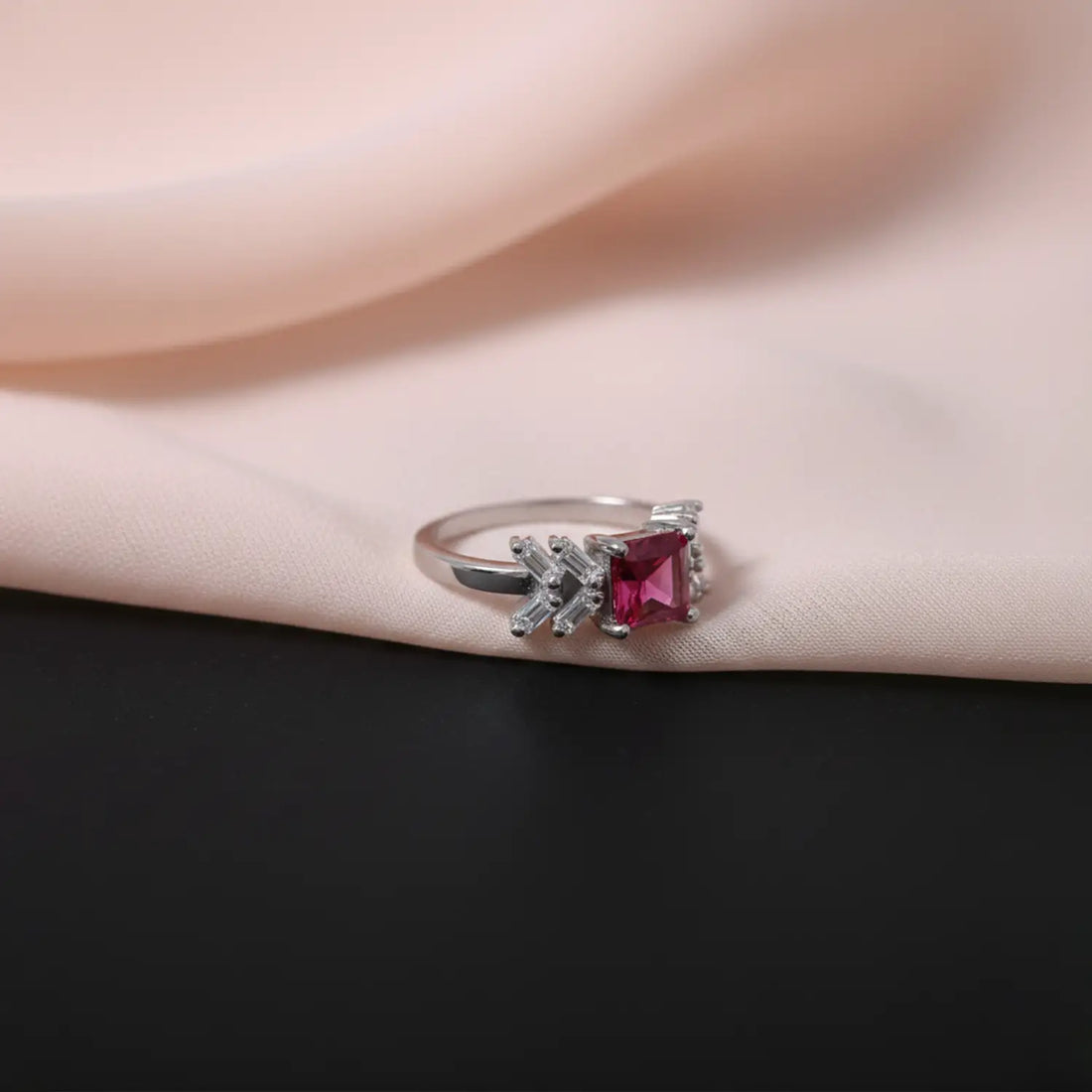 Ruby Spark Sterling Silver Statement Ring - Made With Pure 925 Silver