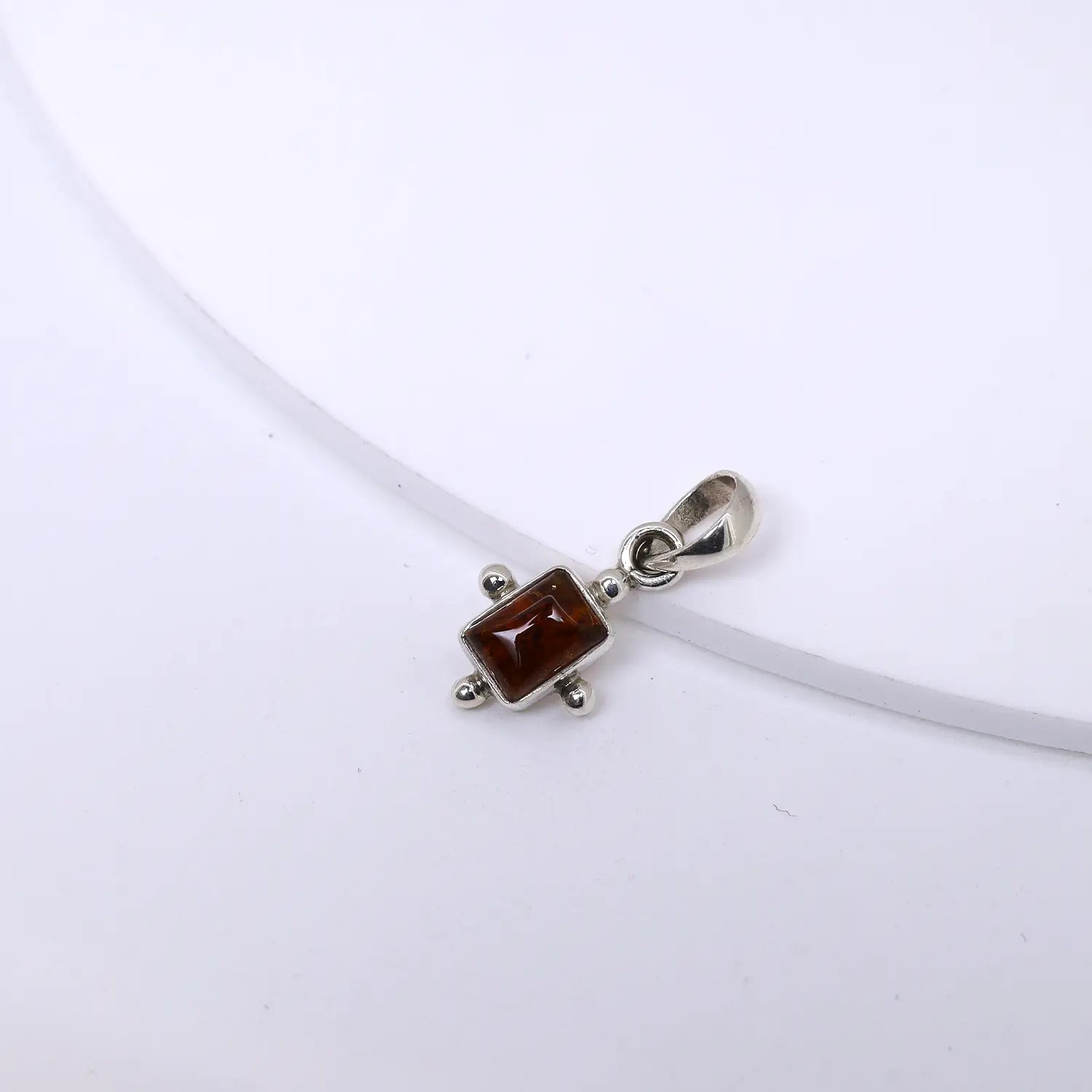 Pure Silver Garnet Charm Pendant- Made With Pure 925 Silver