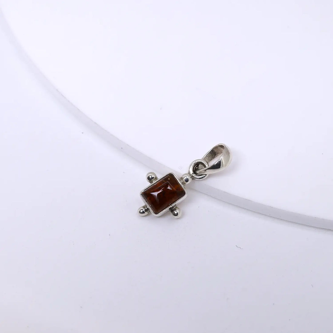 Pure Silver Garnet Charm Pendant- Made With Pure 925 Silver