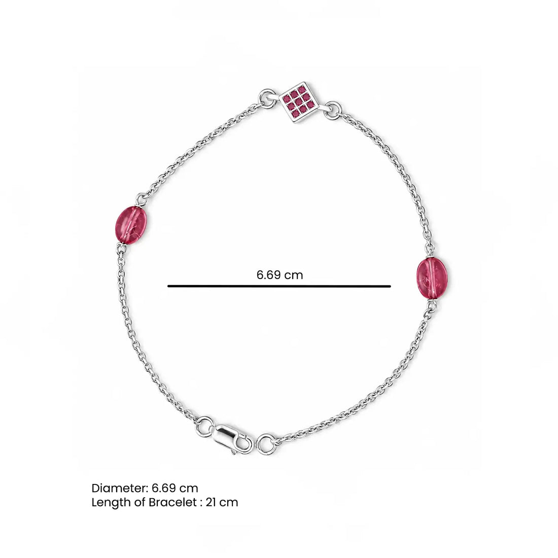 Pink Bead Bracelet – Elegant Minimalist Charm Design - Made With Pure 925 Silver