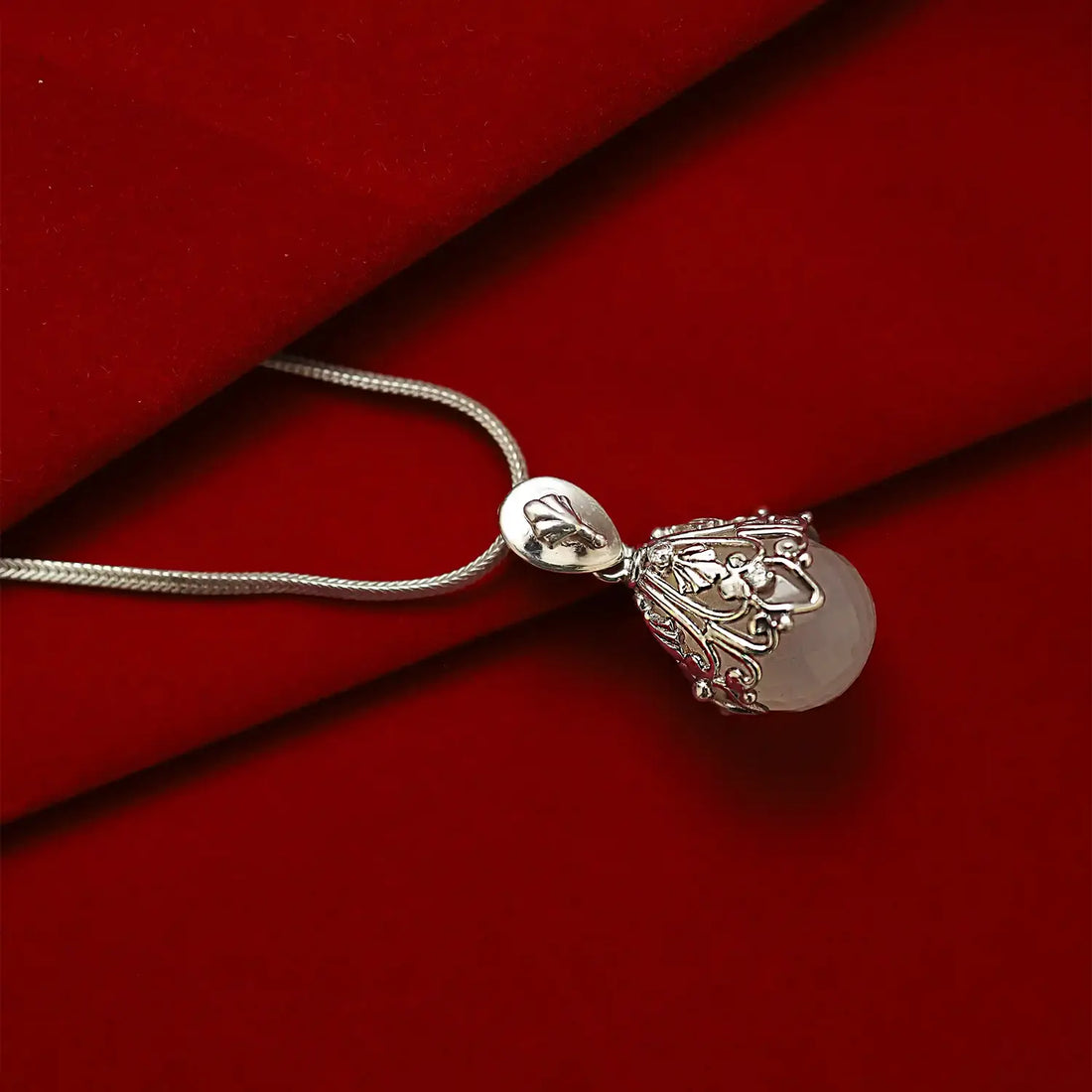 Elegant Black Stone Silver Necklace- Made With Pure 925 Silver