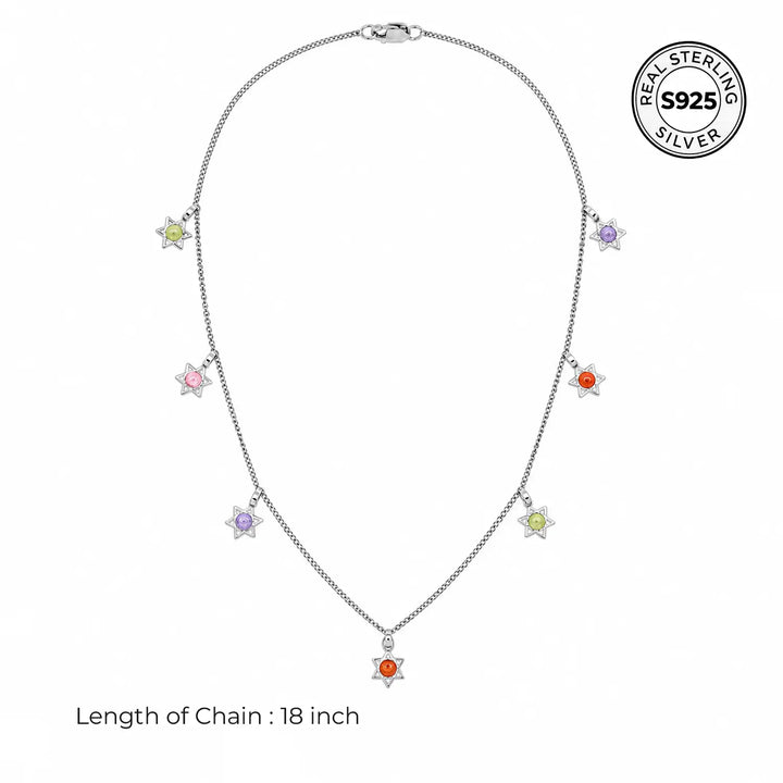Multicolor Star Charm Chain - Made With Pure 925 Silver