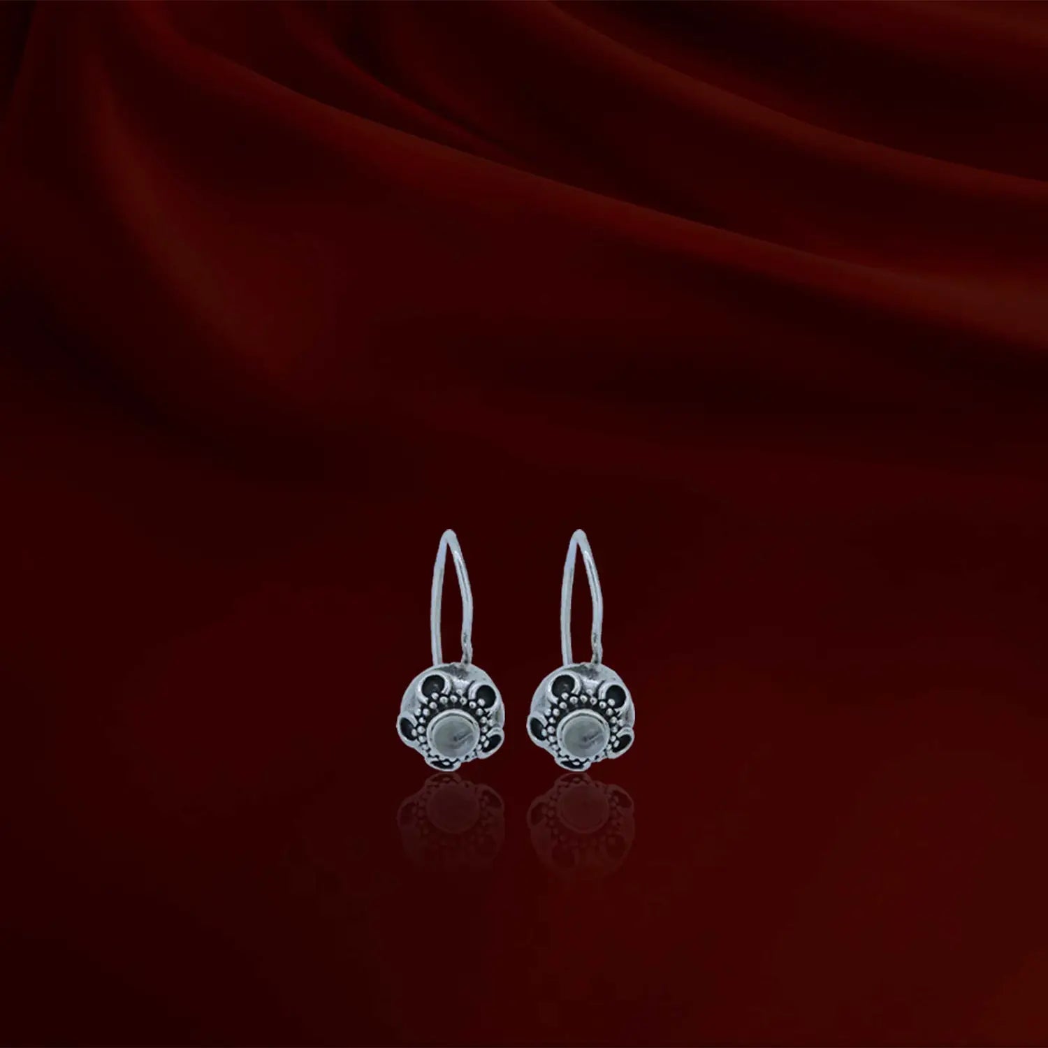 Antique Finish Pure Silver Drop Earrings  - Made With Pure 925 Silver