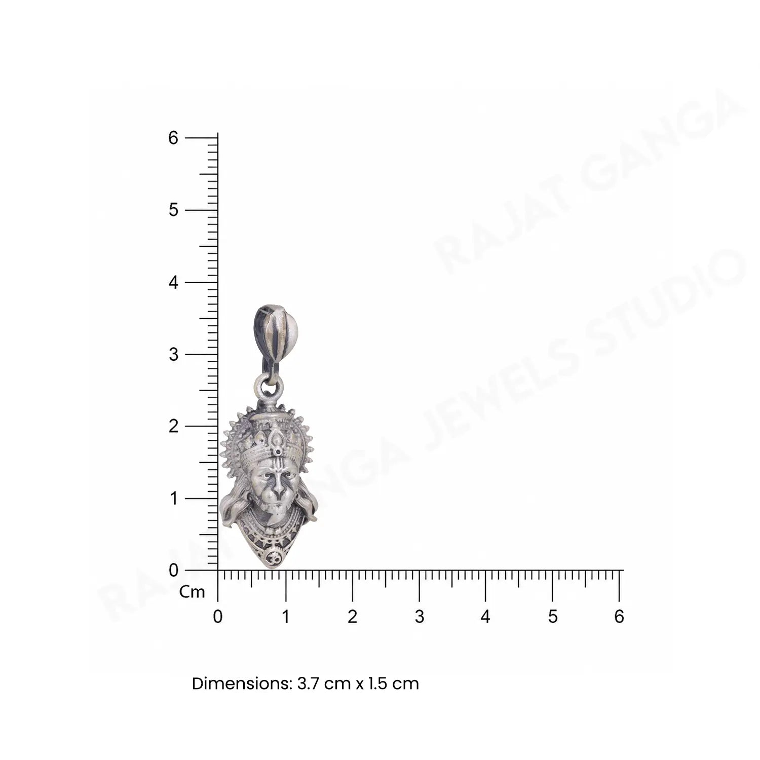 Lord Hanuman Divine Face Pendant - Made With Pure 925 Silver