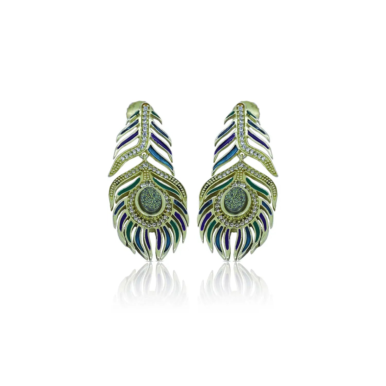 Morpakh Enemal Golden Earring- Made With Pure 925 Silver