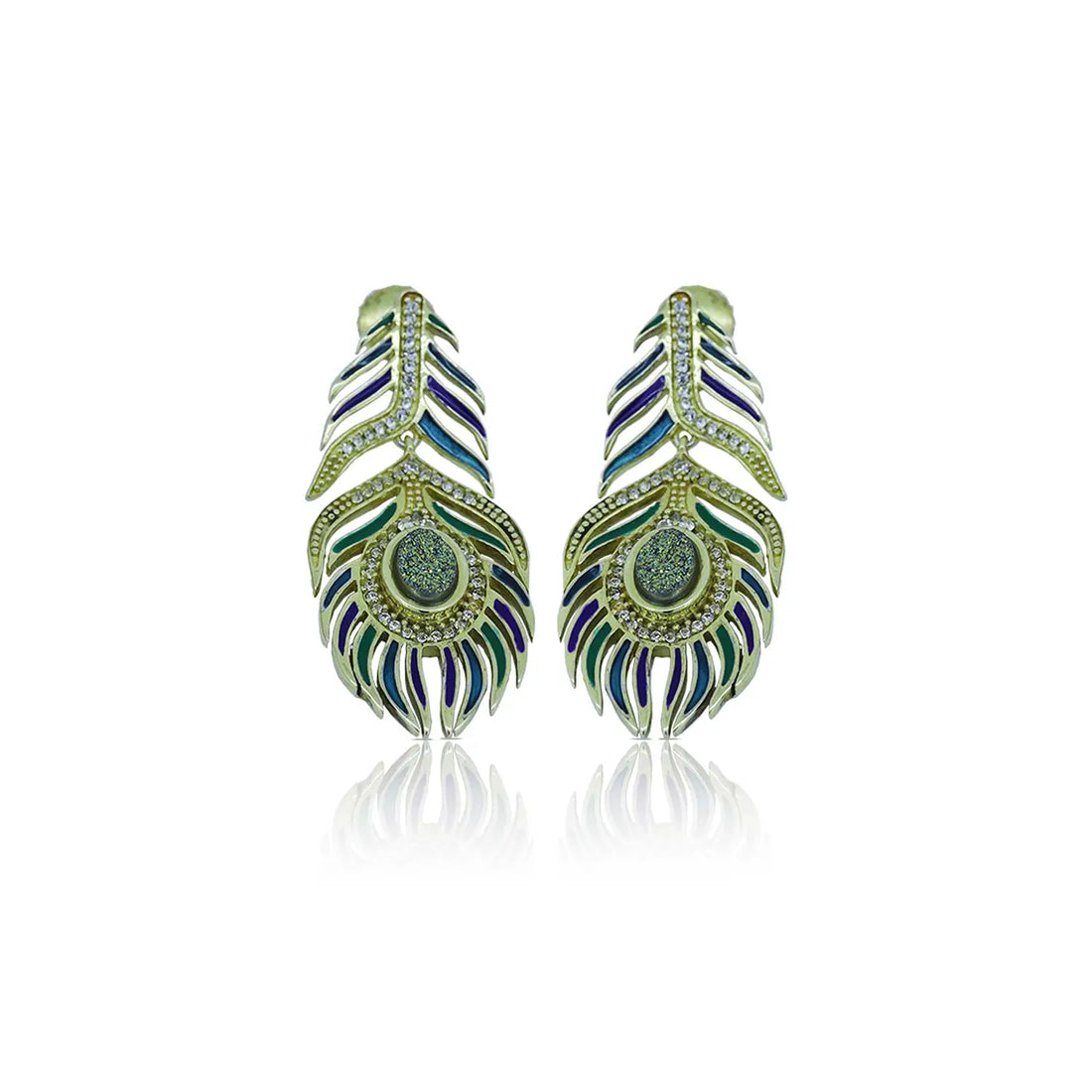 Morpakh Enemal Golden Earring- Made With Pure 925 Silver