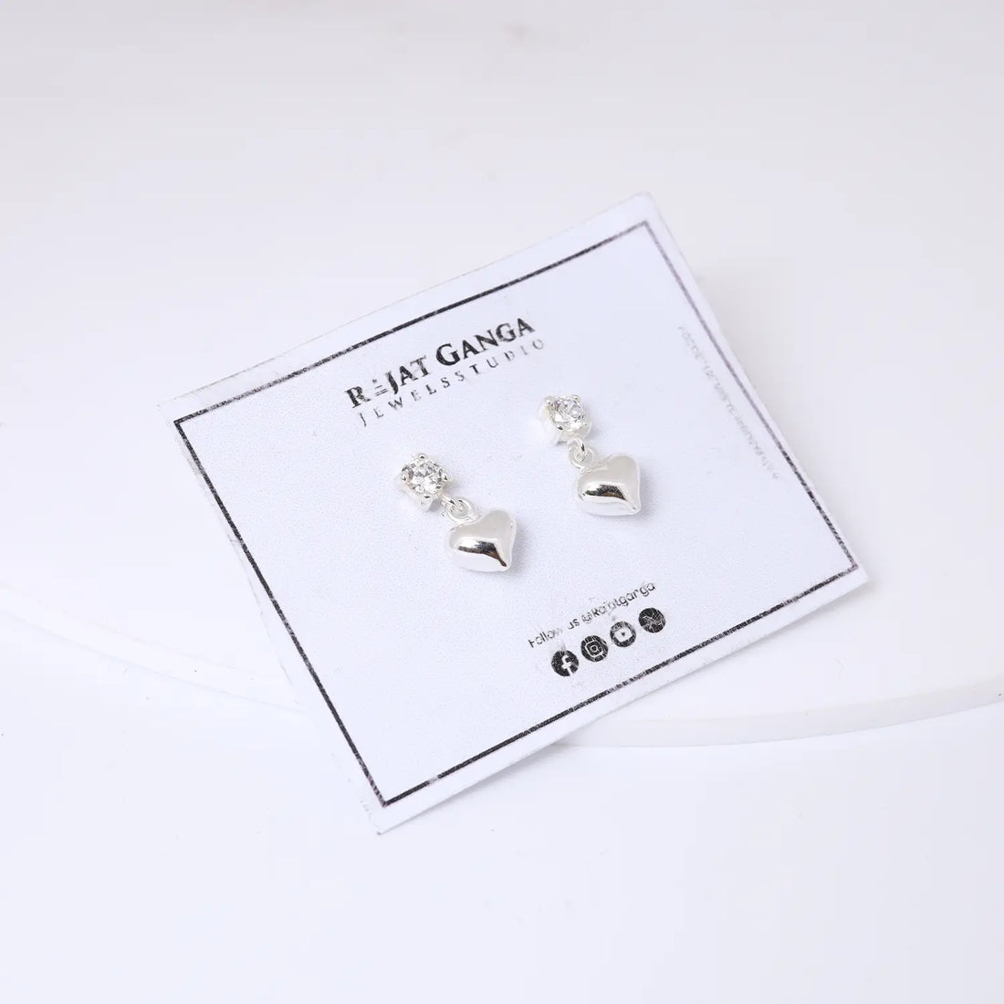 Elegant Heart Drop Pure Silver Earrings- Made With Pure 925 Silver