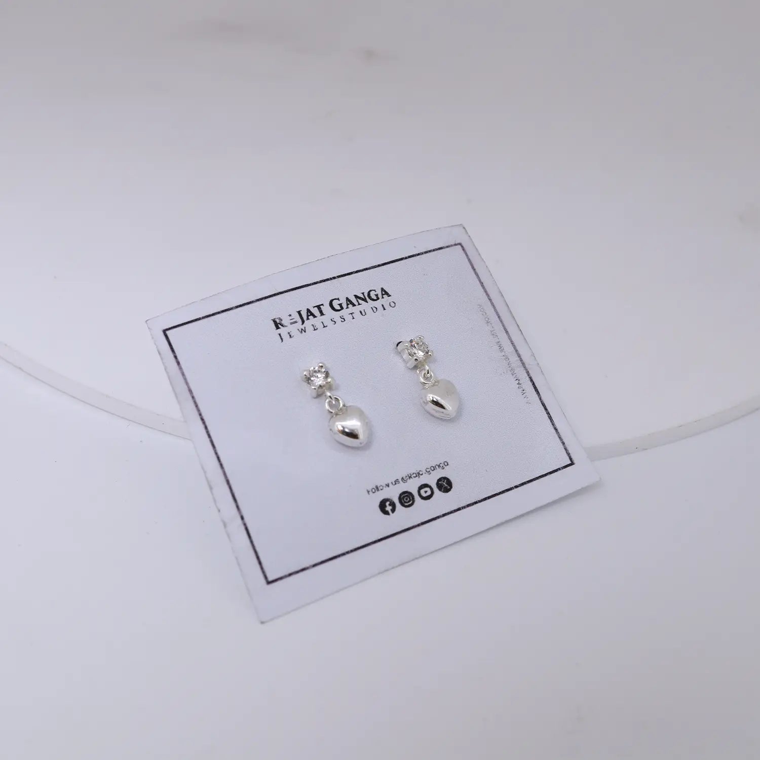Sparkling Heart Drop Pure Silver Earrings- Made With Pure 925 Silver