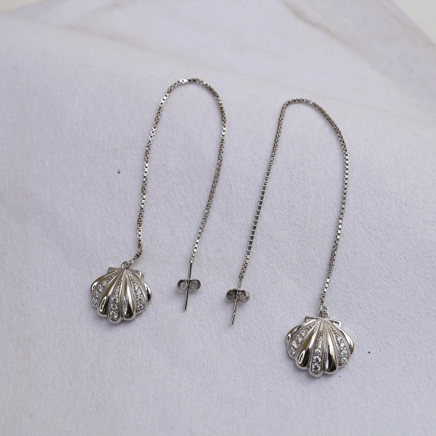 Elegant Shell Drop Pure Silver Earrings - Made With Pure 925 Silver