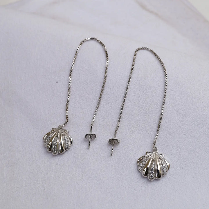 Elegant Shell Drop Pure Silver Earrings - Made With Pure 925 Silver