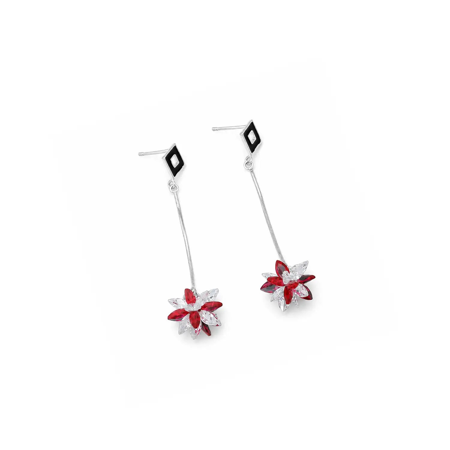Pink Floral Drop Earrings - Made With Pure 925 Silver