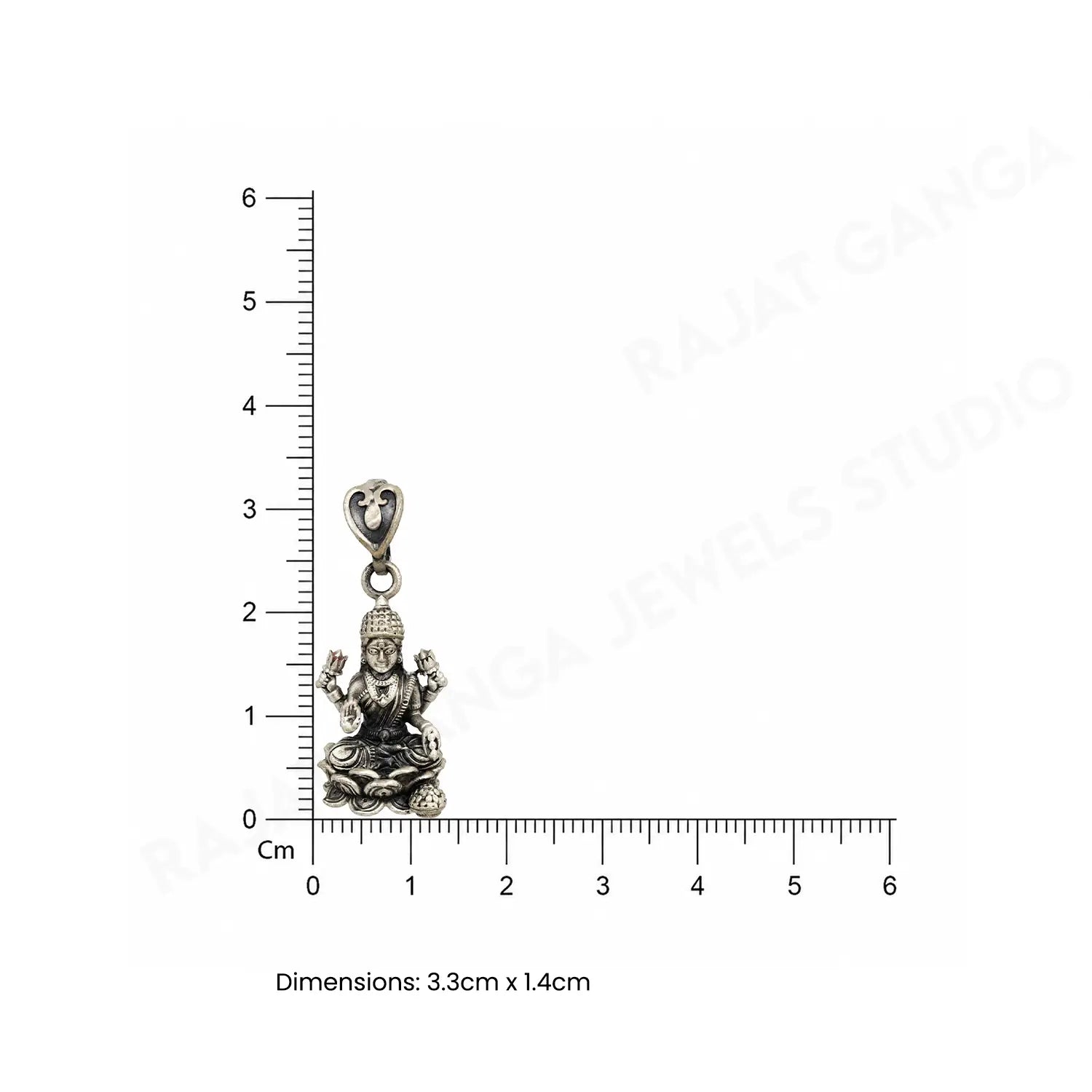 Divine Goddess Lakshmi Oxidised Silver Pendant - Made With Pure 925 Silver