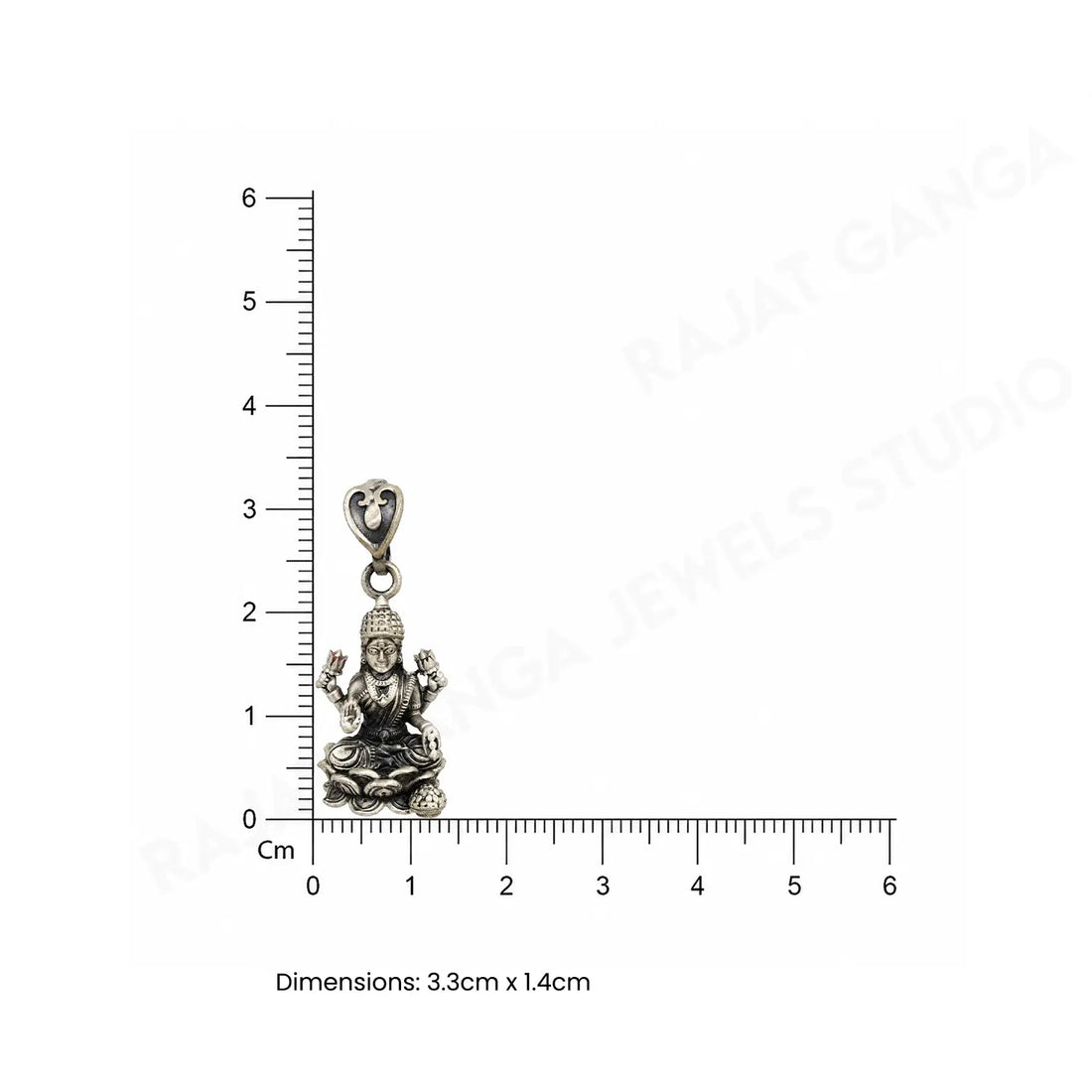 Divine Goddess Lakshmi Oxidised Silver Pendant - Made With Pure 925 Silver