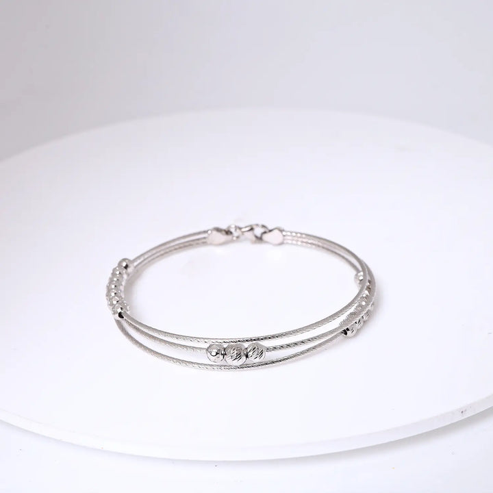 Dual Line Elegance Silver Bracelet - Made With Pure 925 Silver