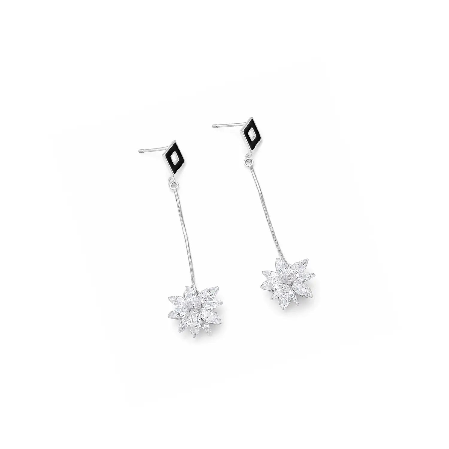 Pink Floral Drop Earrings - Made With Pure 925 Silver
