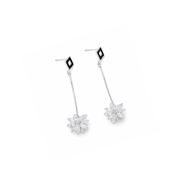 Pink Floral Drop Earrings - Made With Pure 925 Silver