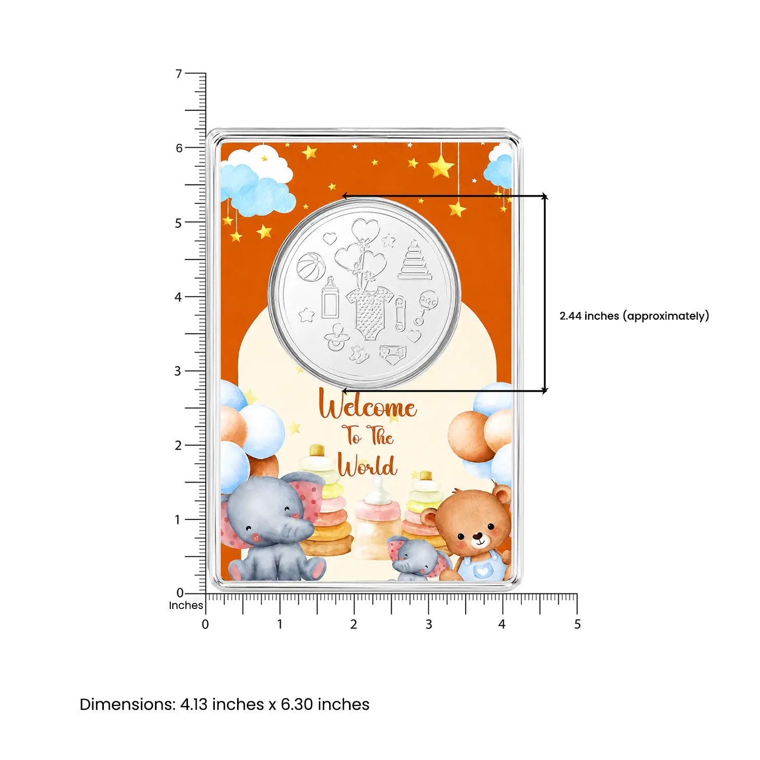 999 Pure Silver Baby Boy Coin - Made With Pure 925 Silver