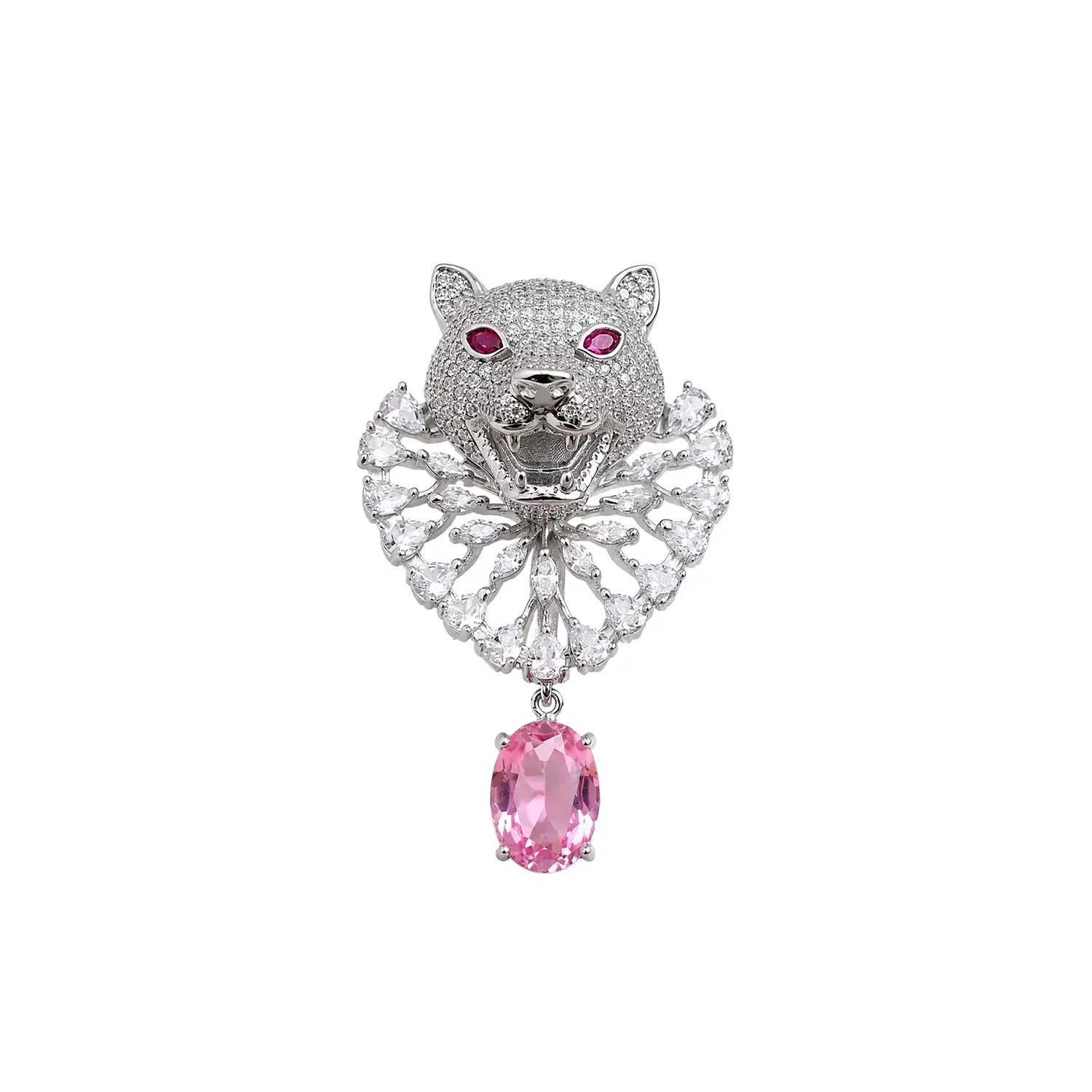 Royal Panther Blue Crystal Silver Brooch - Made With Pure 925 Silver