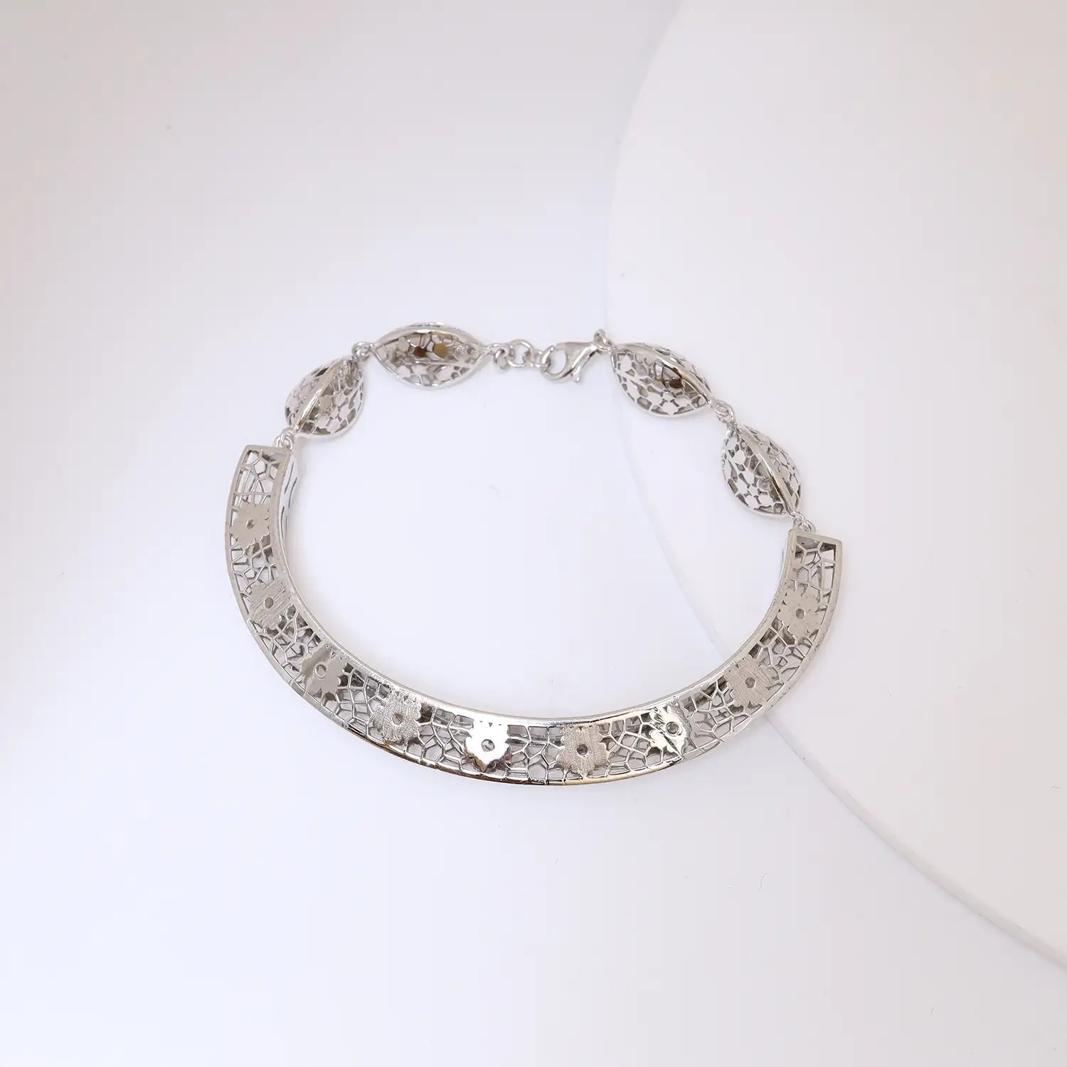 Royal Gold Finish Cutwork Pure Silver Bracelet- Made With Pure 925 Silver