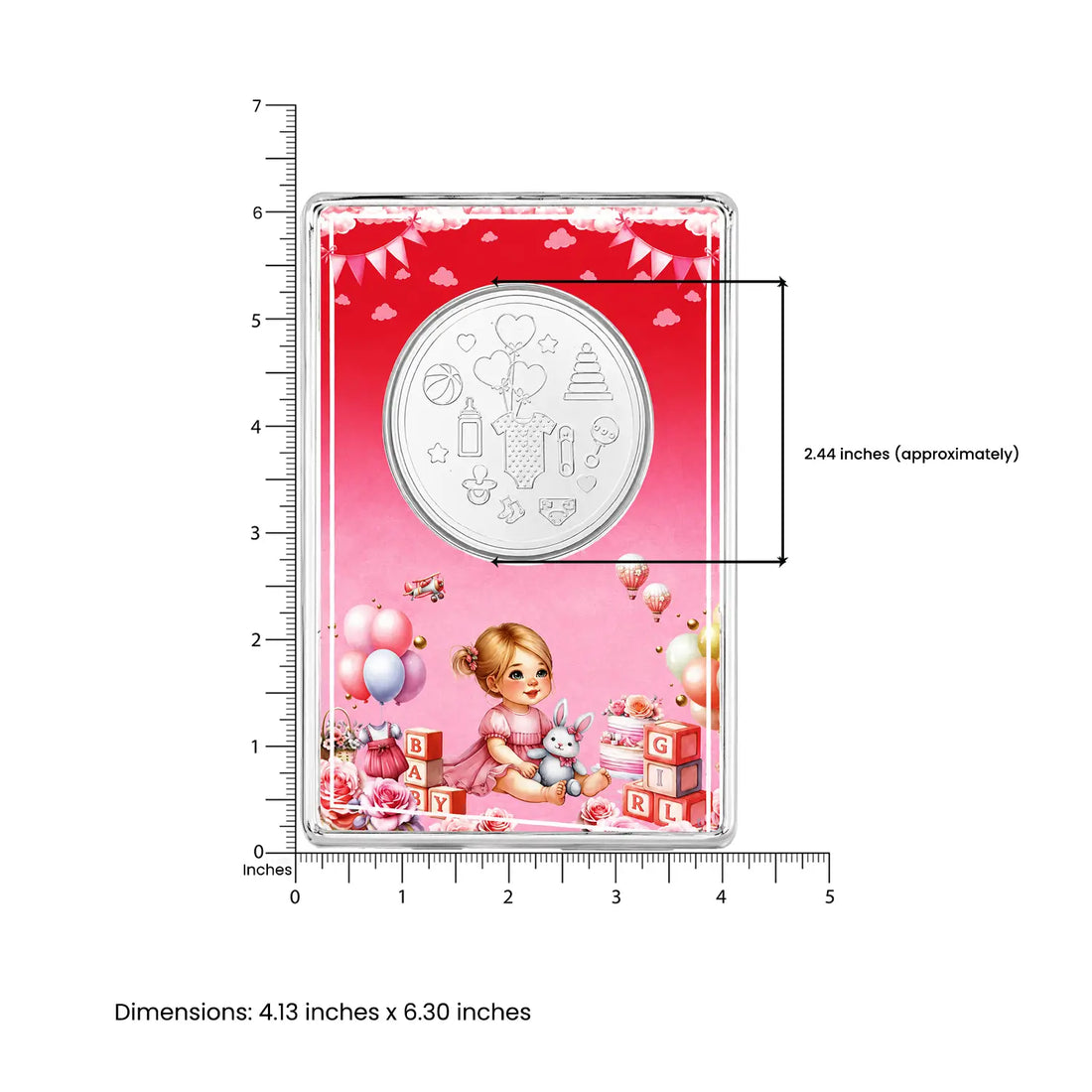 999 Pure Silver Baby Girl Coin - Made With Pure 925 Silver