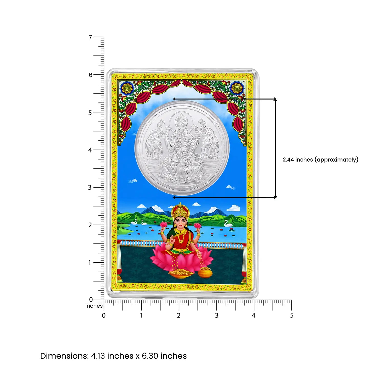 999 Pure Silver Goddess Lakshmi Coin - Made With Pure 925 Silver