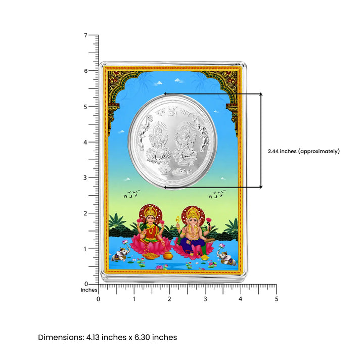 999 Pure Silver Lakshmi Ganesh Coin - Made With Pure 925 Silver