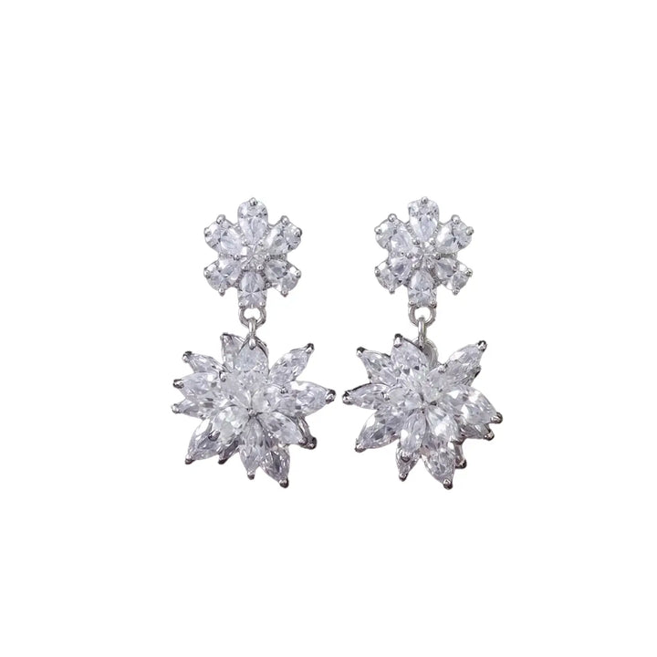 Ruby Blossom Drop Earrings - Made With Pure 925 Silver