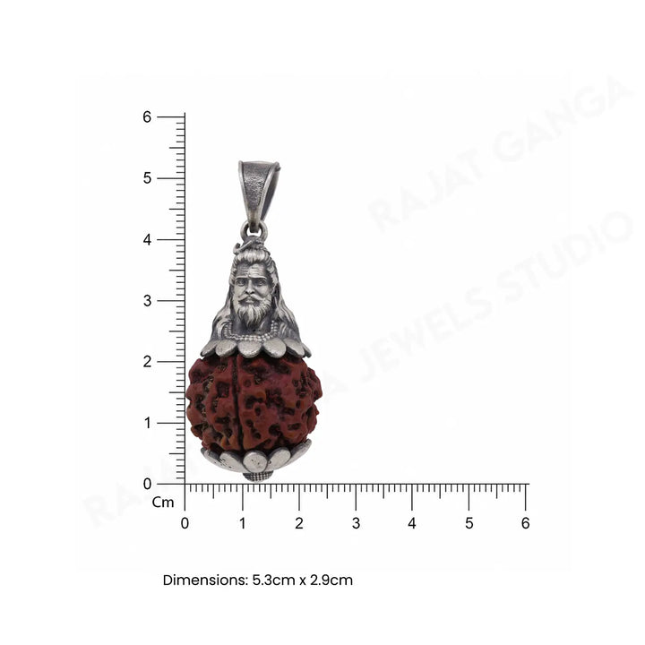Rudraksha Sage Silver Pendant - Made With Pure 925 Silver