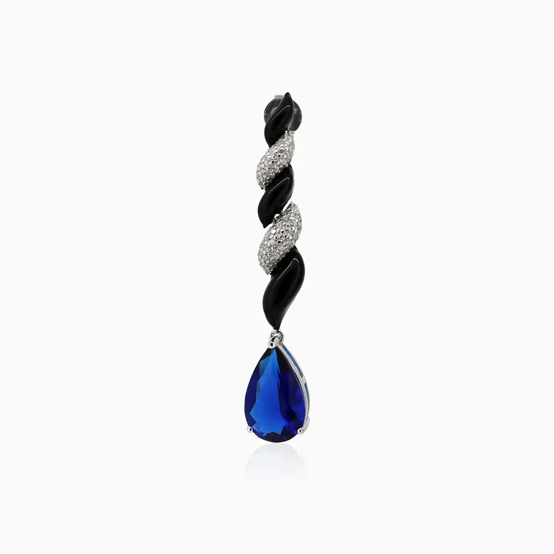 Elegant Sapphire Blue Teardrop Silver Earrings- Made With Pure 925 Silver