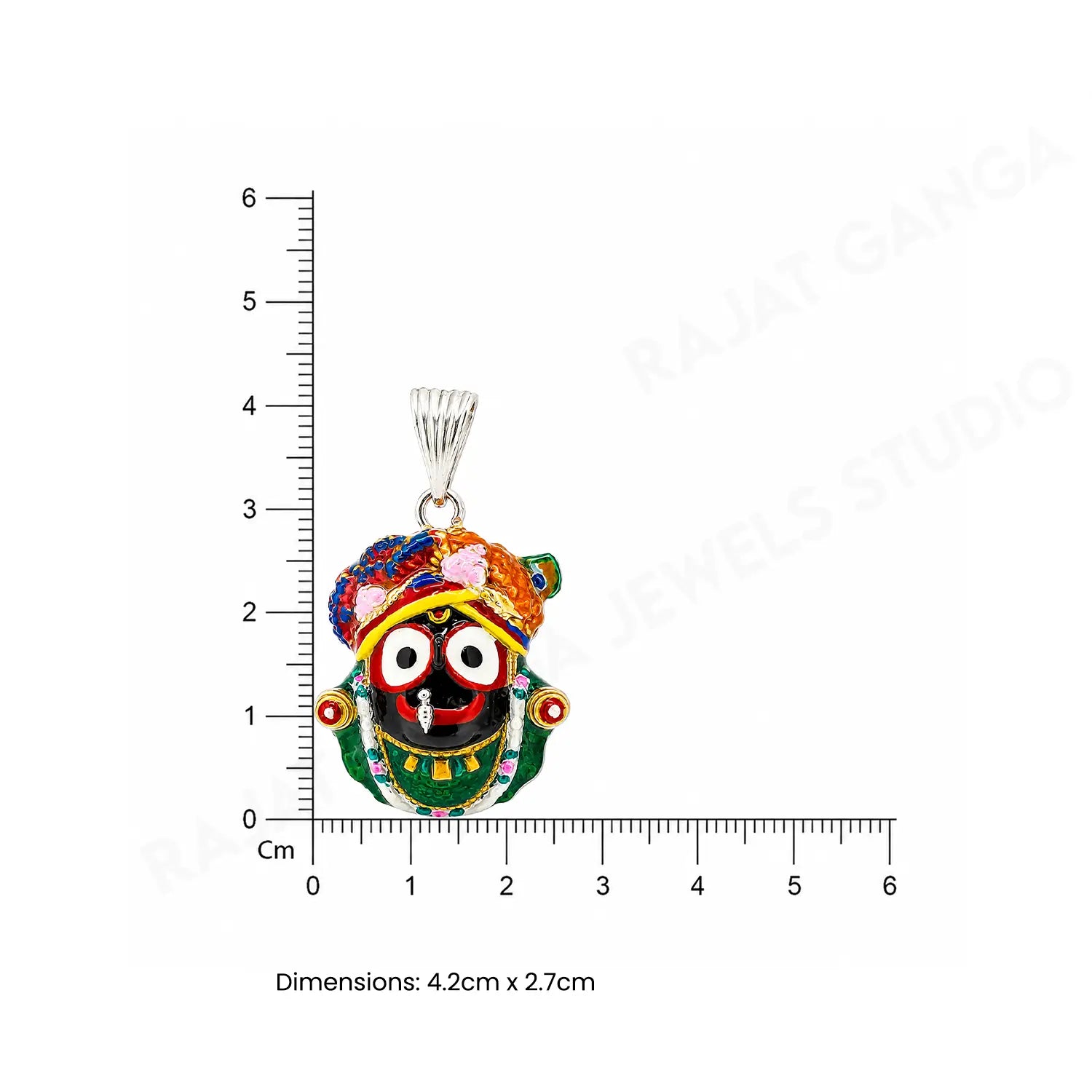 Divine Lord Jagannath Multicolour Silver Pendant - Made With Pure 925 Silver