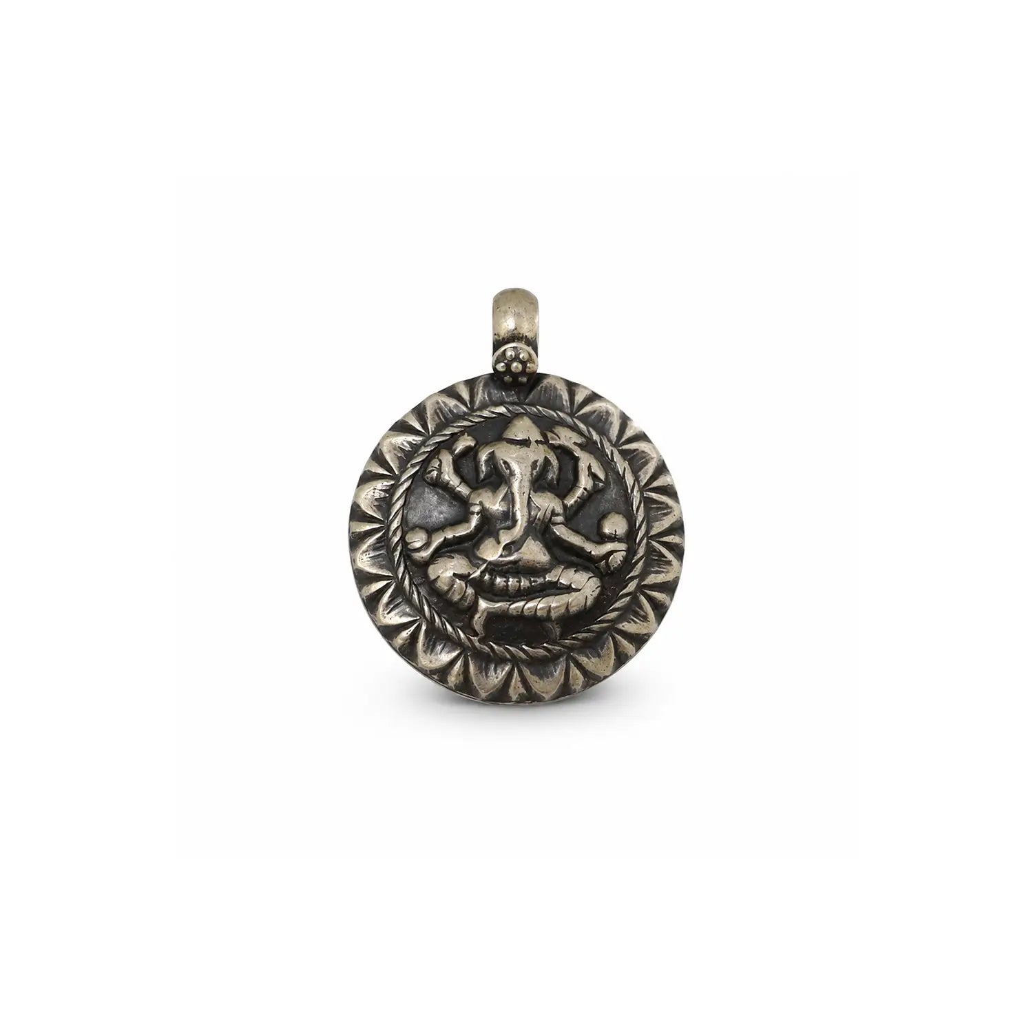 Sacred Dancing Ganesha Pure Silver Pendant - Made With Pure 925 Silver