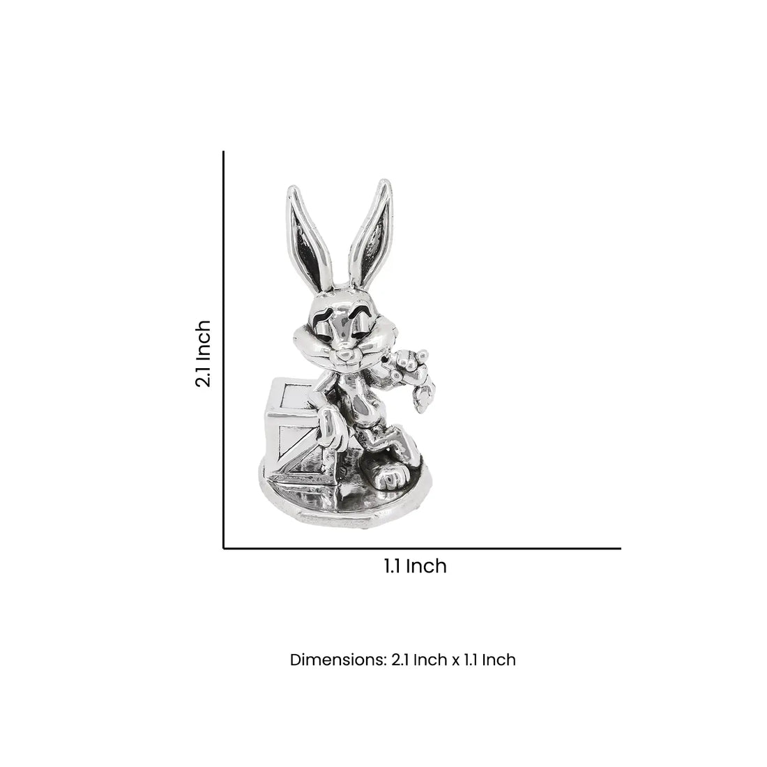 Cute Bunny Silver Figurine - Made With Pure 925 Silver