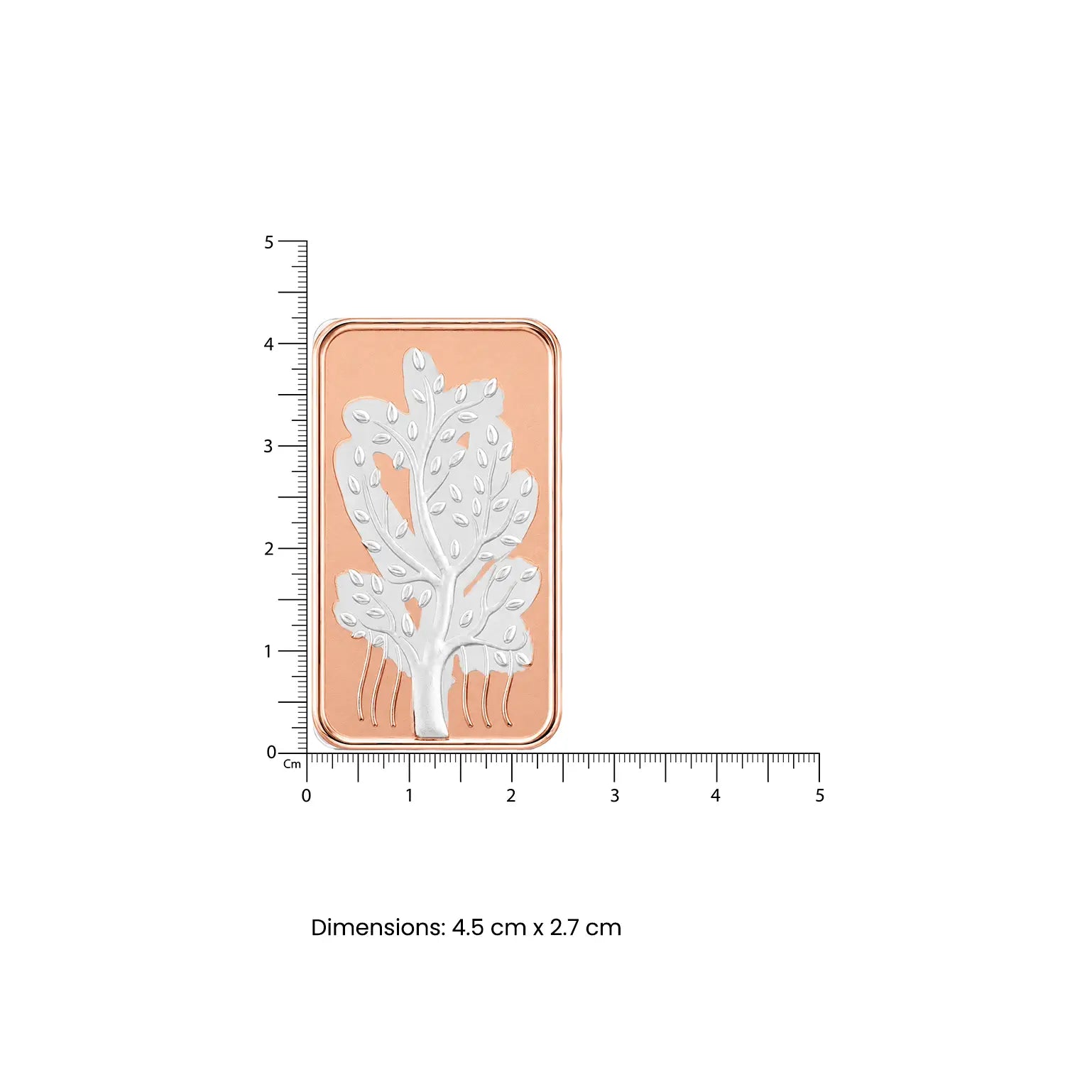 Tree of Life Pure Silver Bar with Gold-Plated Finish - Made With Pure 925 Silver