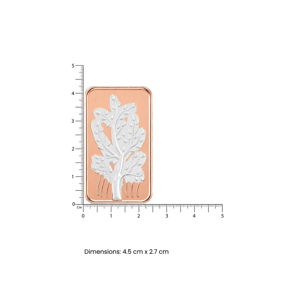 Tree of Life Pure Silver Bar with Gold-Plated Finish - Made With Pure 925 Silver