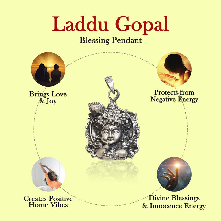 Bal Krishna Blessings Silver Pendant - Made With 925 Pure Silver