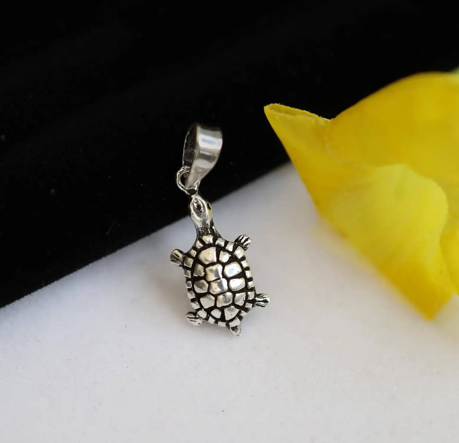 Pure Silver Tortoise Pendant - Made With 925 Pure Silver