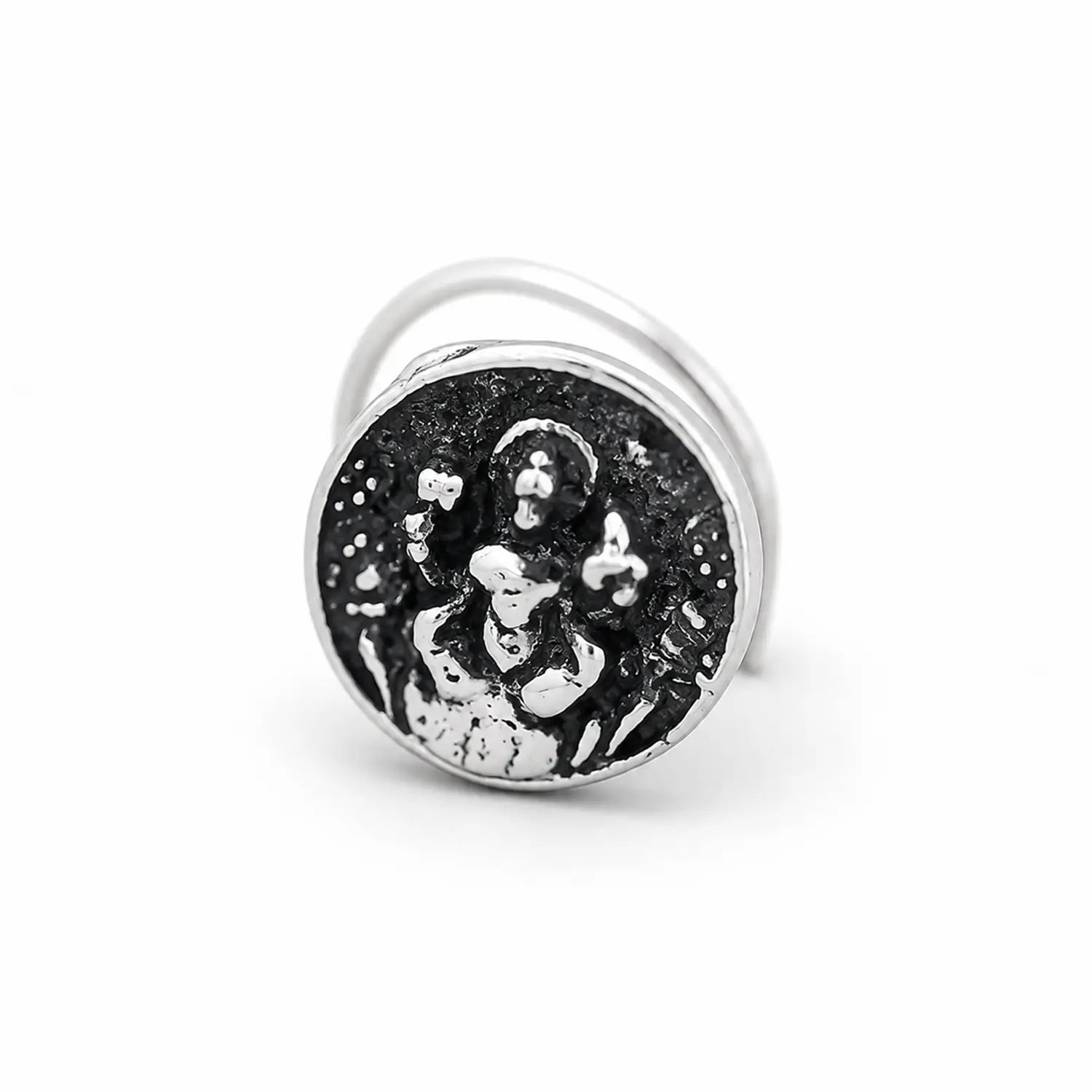 Antique Silver Floral Nose Pin- Made With Pure 925 Silver