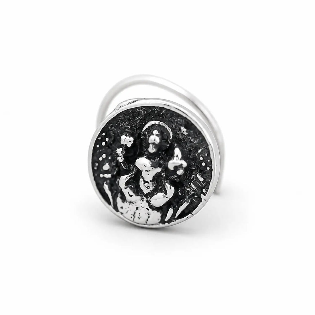 Antique Silver Floral Nose Pin- Made With Pure 925 Silver