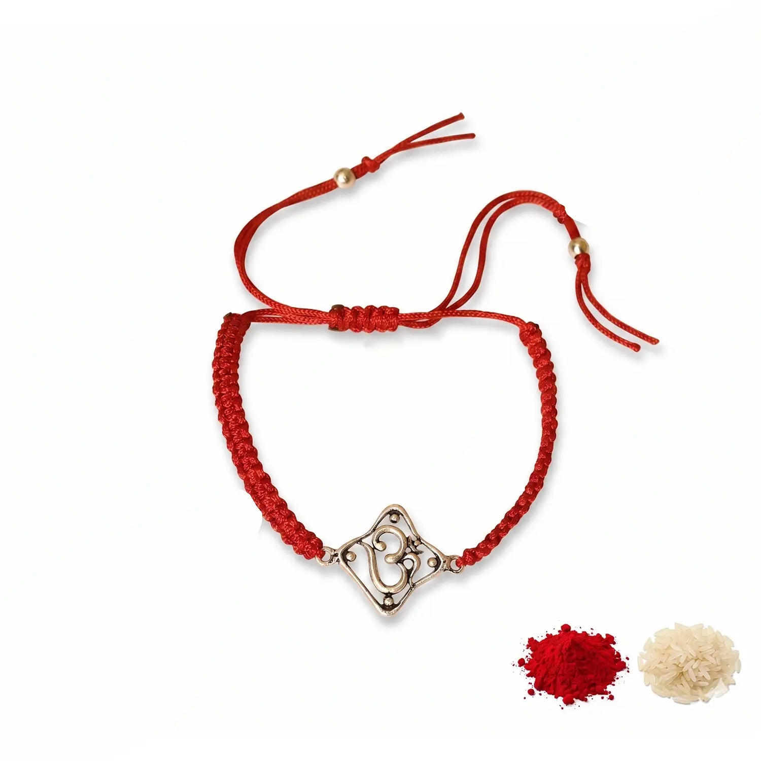 Om Blessing Silver Rakhi Bracelet - Made With Pure 925 Silver