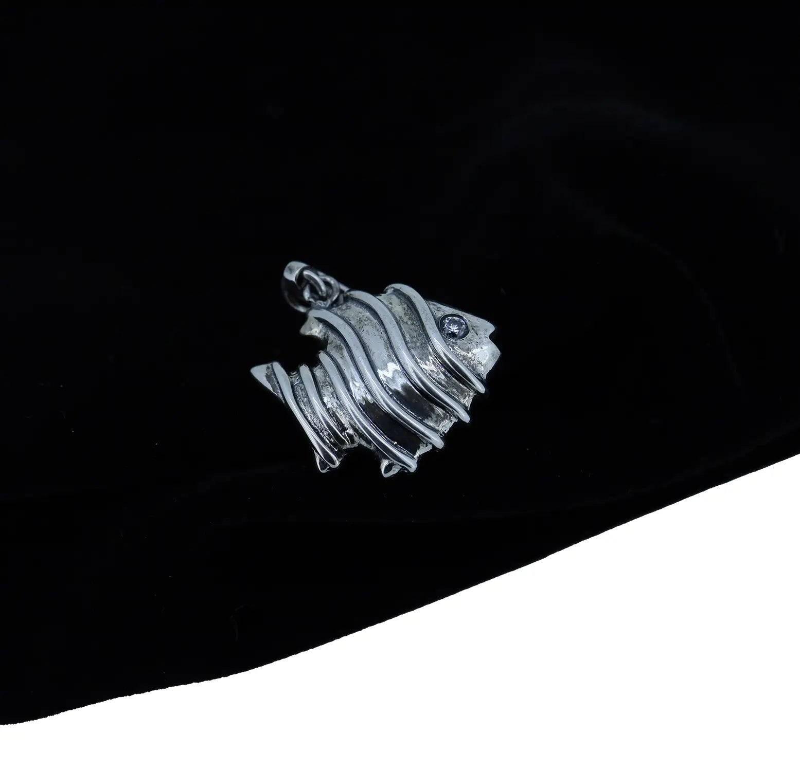 Artisan Fish Design Oxidised Silver Pendant - Made With Pure 925 Silver