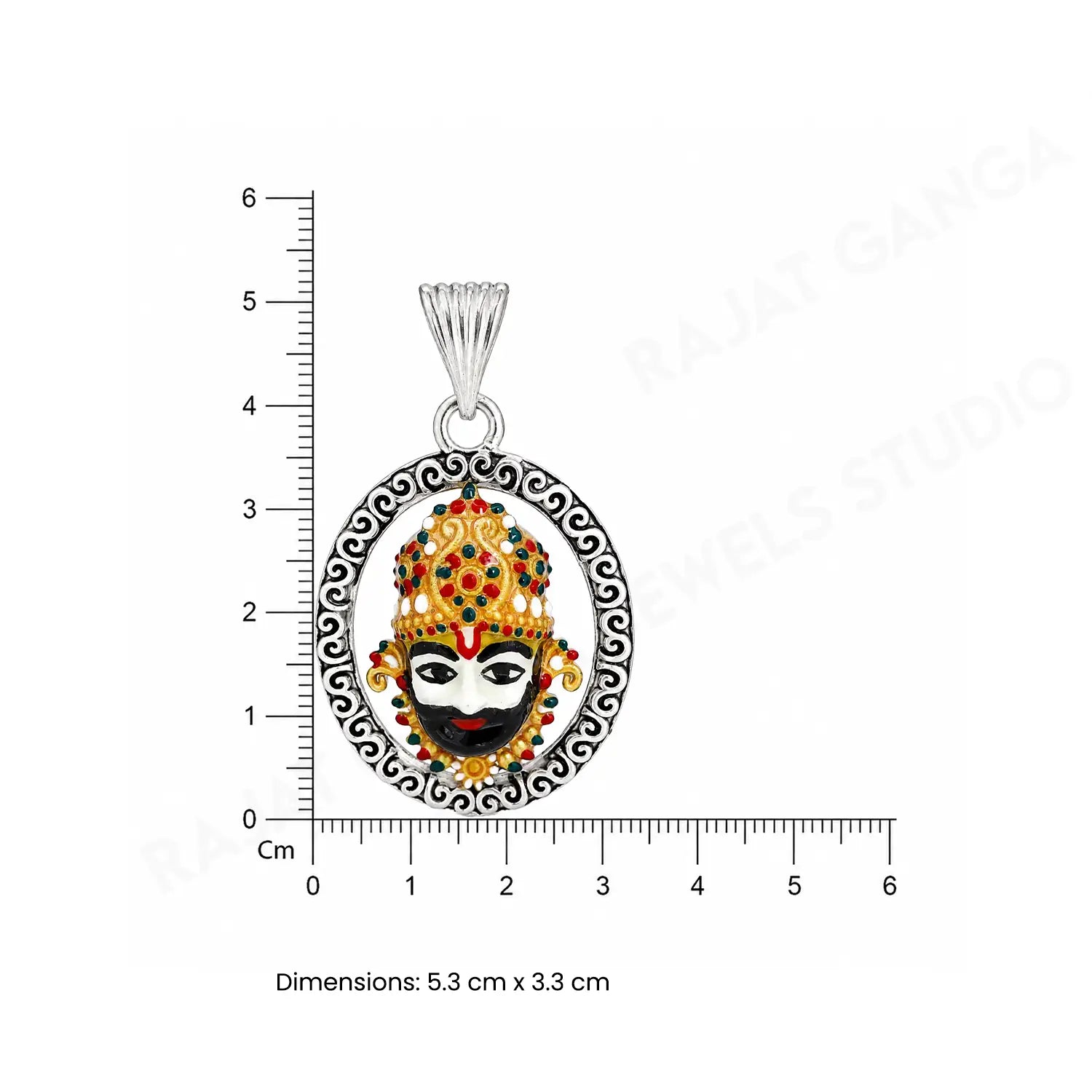 Divine Shrinathji Oxidised Silver Pendant - Made With Pure 925 Silver
