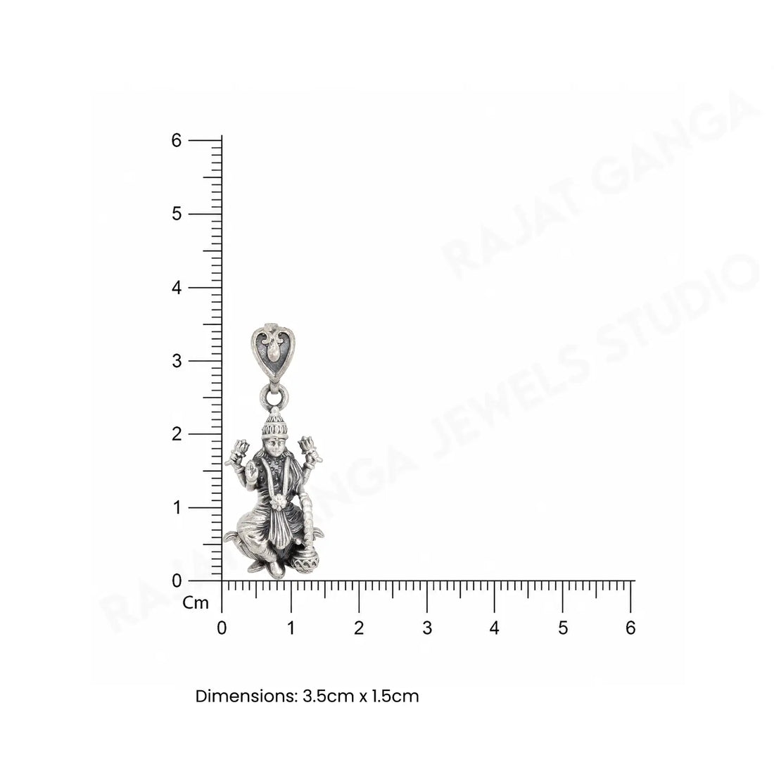 Divine Goddess Lakshmi Oxidised Silver Pendant - Made With Pure 925 Silver