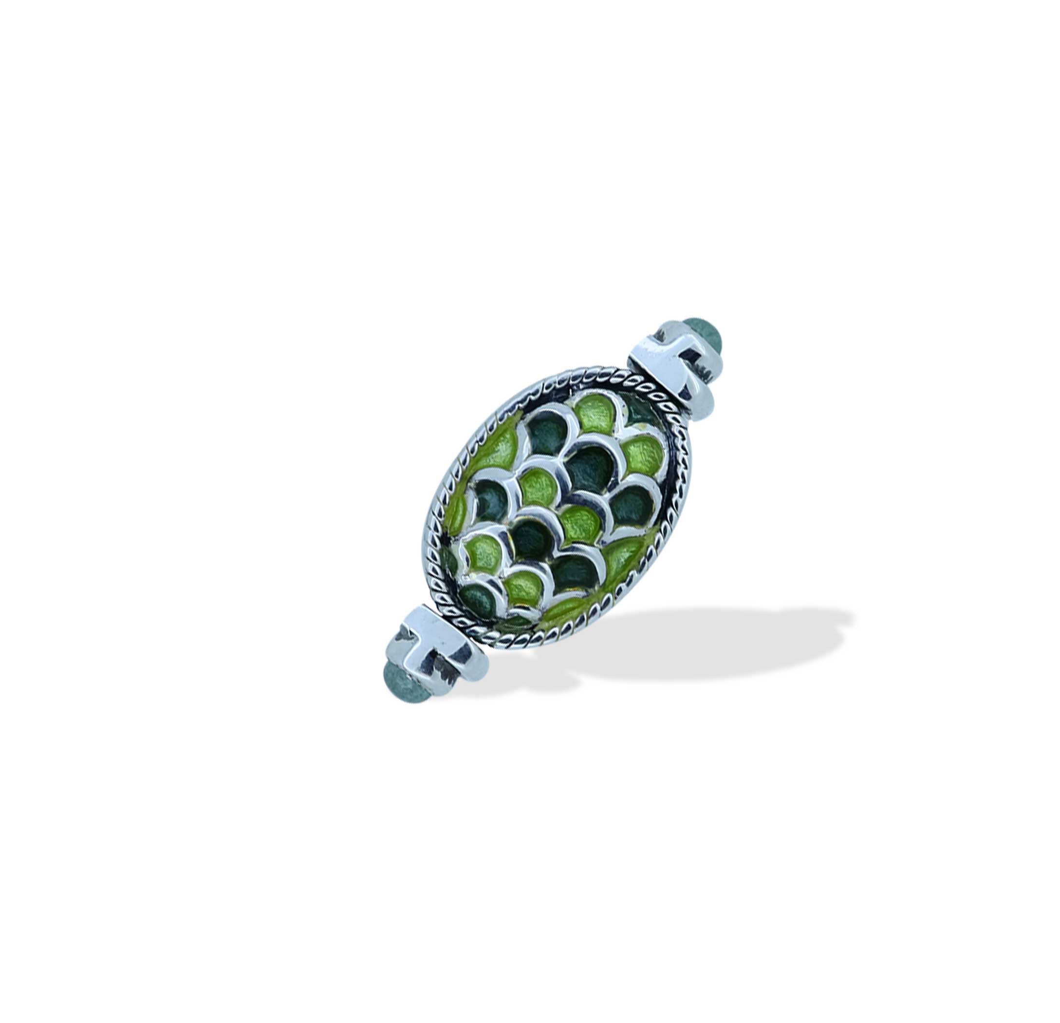 Silver Enamel Thomb Ring- Made With Pure 925 Silver