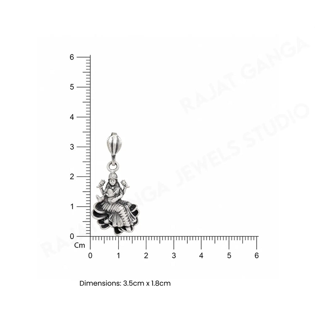 Divine Goddess Lakshmi Oxidised Silver Pendant - Made With Pure 925 Silver