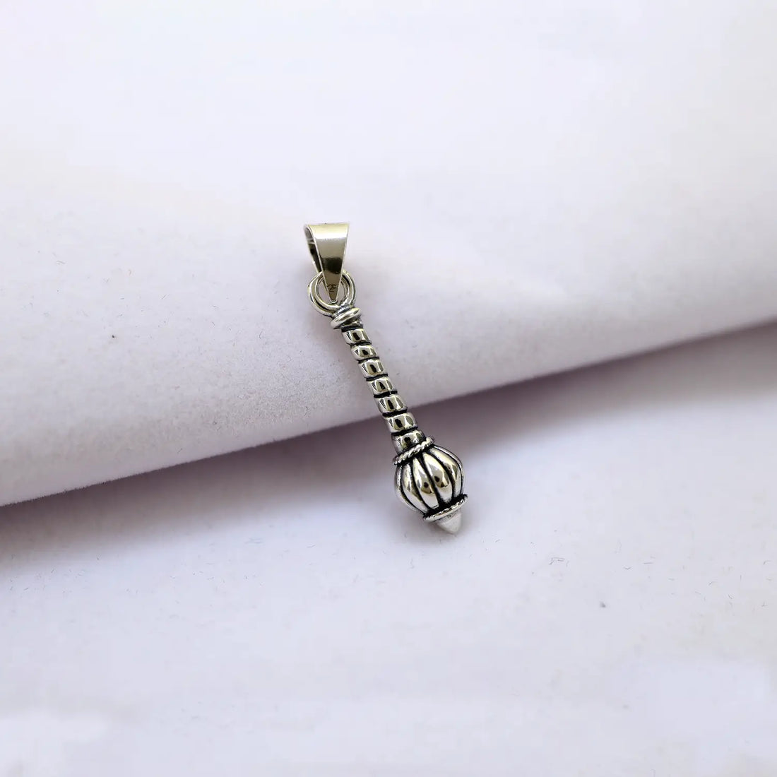 Bajrangbali Gada Silver Pendant - Made With Pure 925 Silver