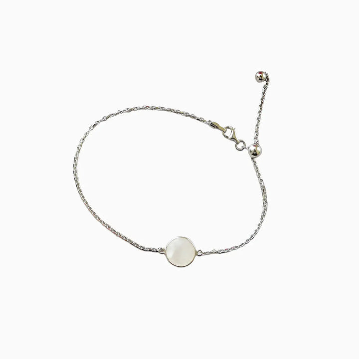 Mother of Pearl Pure Silver Bracelet- Made With Pure 925 Silver