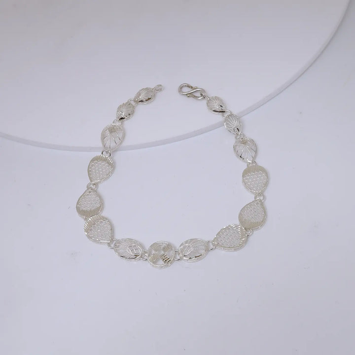 PearlDrop Mesh Silver Bracelet - Made With Pure 925 Silver
