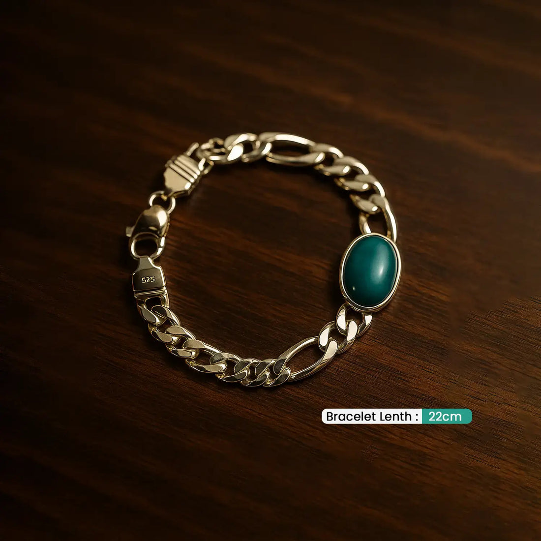 Pure Silver Teal Stone Bracelet - Made With Pure 925 Silver