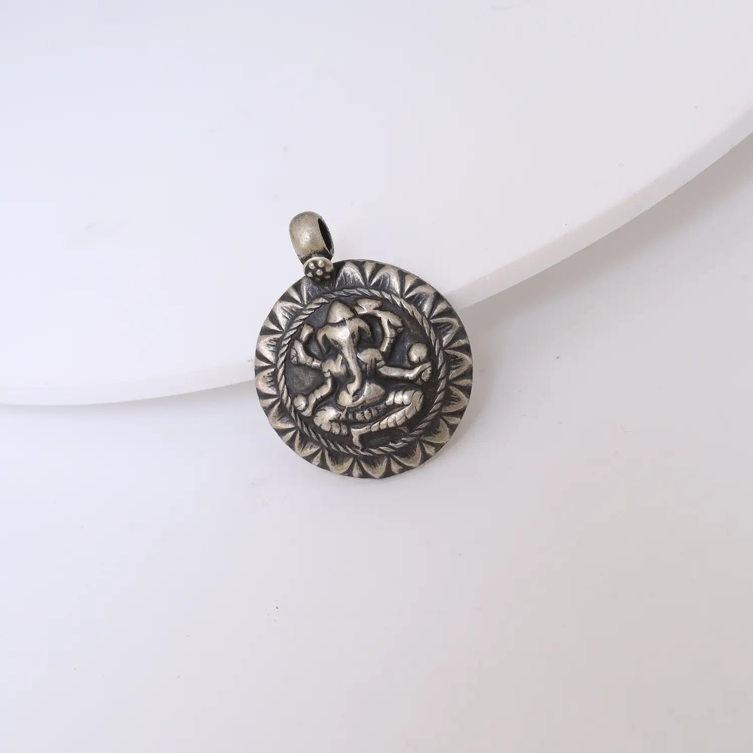 Sacred Dancing Ganesha Pure Silver Pendant - Made With Pure 925 Silver