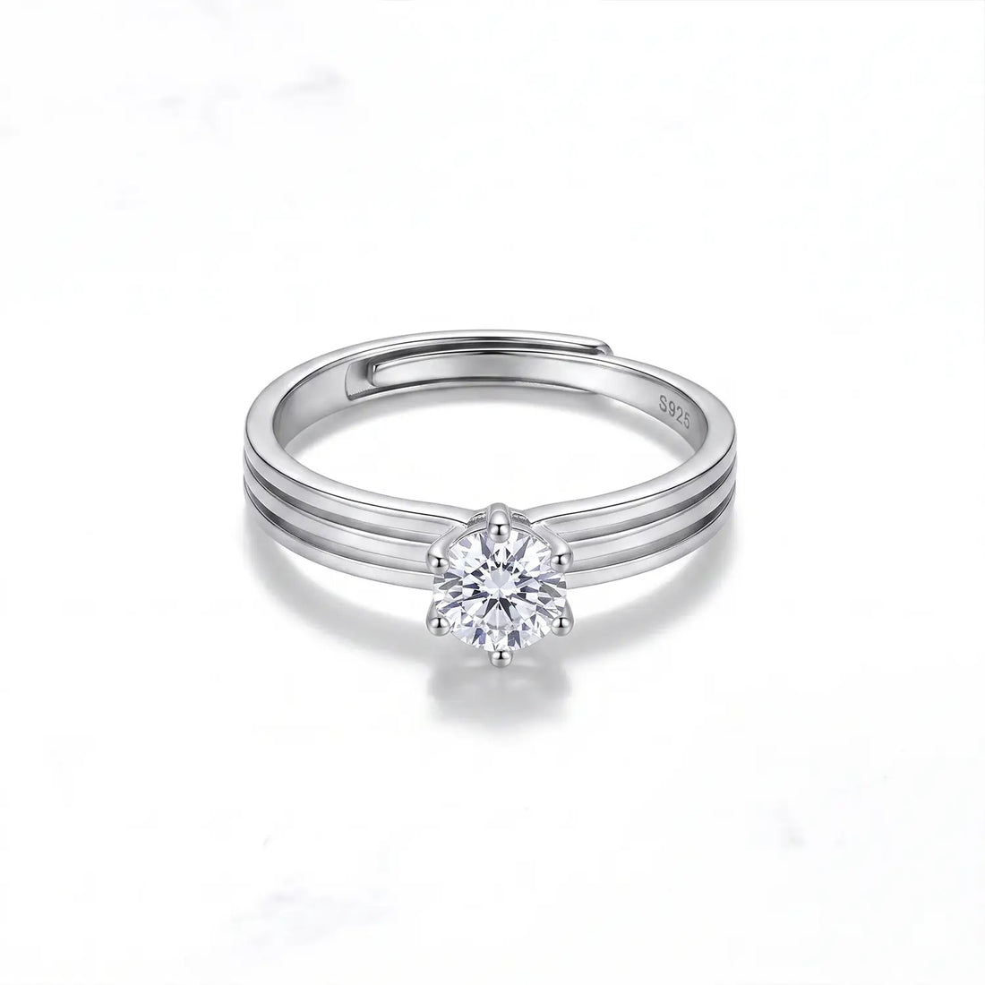 Classic Solitaire Sterling Silver Ring - Made With Pure 925 Silver
